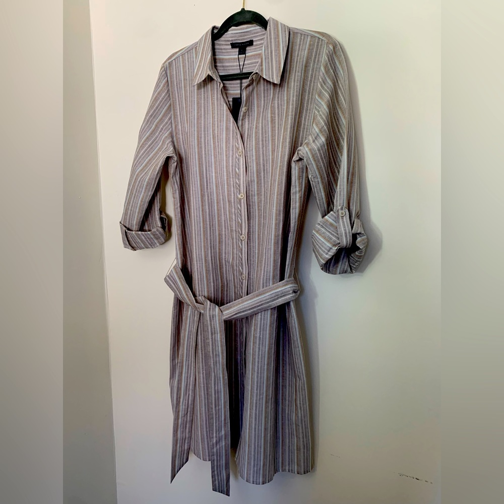 Tommy Hilfiger NWT Women's Linen and Cotton Blend Shirtdress Striped, Size 10